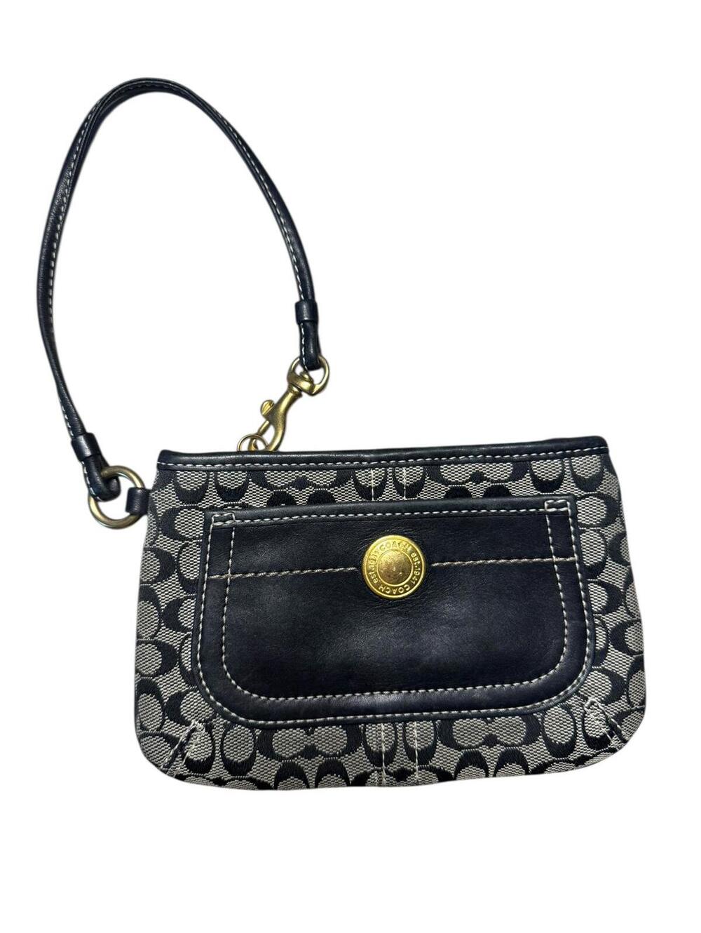 Coach Signature Canvas Wristlet Clutch